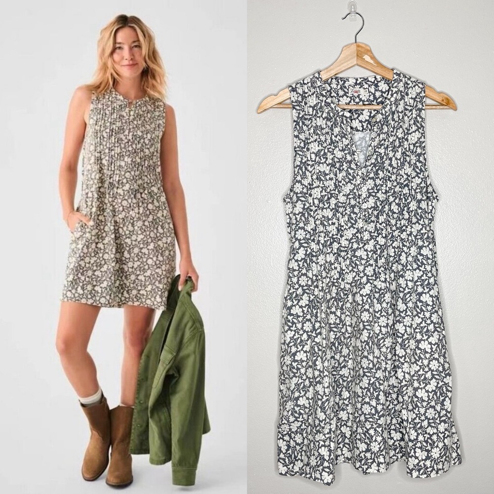 Faherty | Isha‎ Linen Blend Floral Dress, small